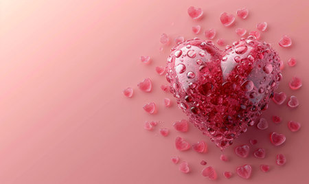 Valentine's day background with hearts. 3D illustration.の素材