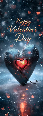 Heart for Valentine's Day: Affectionate Design with Text Space, Perfect for Personalized Messages and Romantic Atmospheres.の素材
