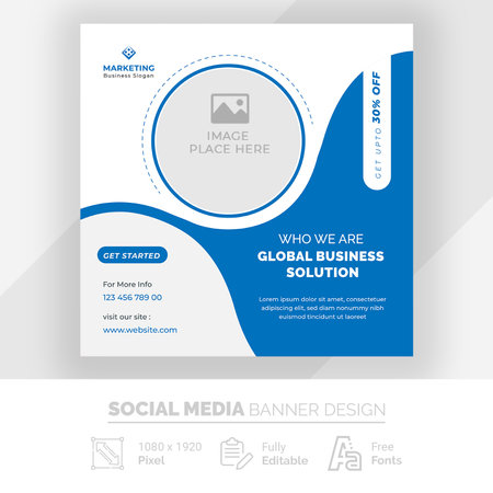 Business Promotional Social Media Post Templateのイラスト素材