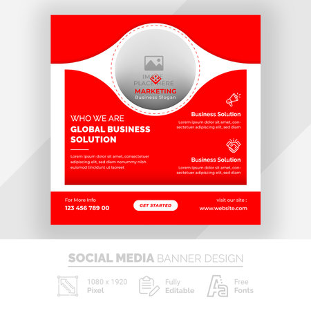 Business Advertisement Social Media Banner Templateのイラスト素材
