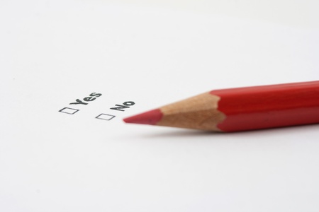 yes or no decition checkbox made with pencilの写真素材