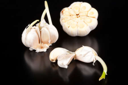 Garlic  isolated on black background