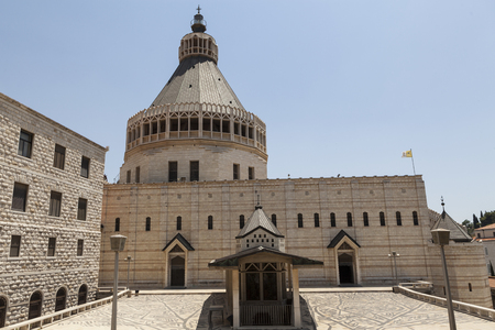 Church of annunciation exterior in nazareth israelの写真素材