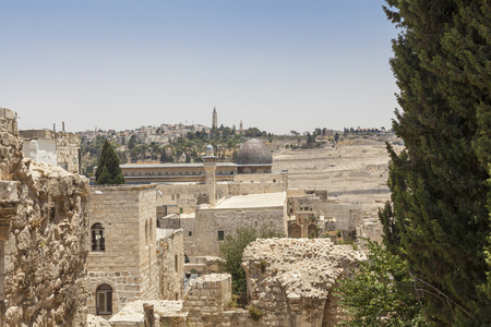 View of the old city of Jerusalemのeditorial素材