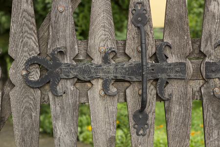Old Forged Metal Door Hingeの写真素材