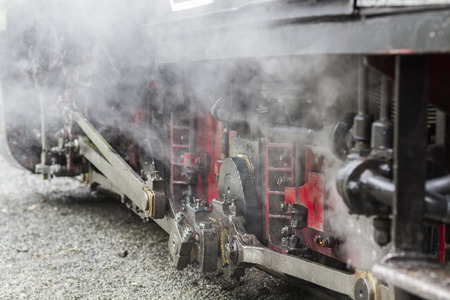 Old Working Steam Locomotve Mechanical Detailsの写真素材