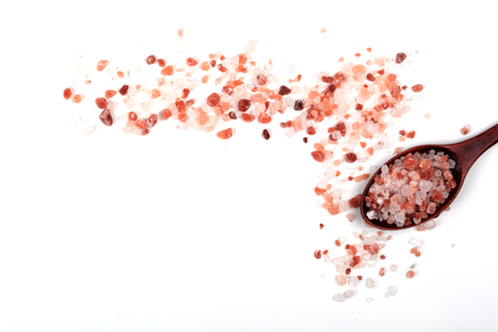 Himalayan Salt Cristal Frame Isolated On White Backgroundの写真素材