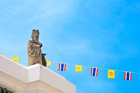 Chinese giant statue, Wat Phra Pathom Chedi in Nakhon Pathom.のeditorial素材