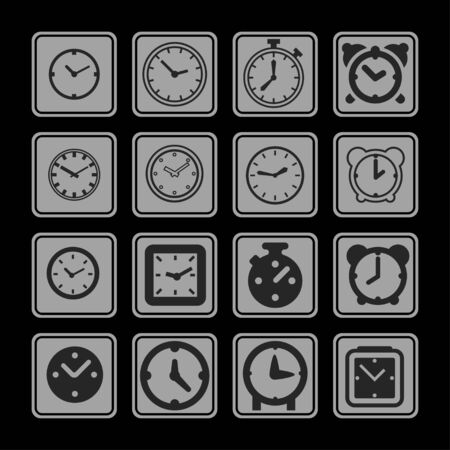 clocks icon setのイラスト素材
