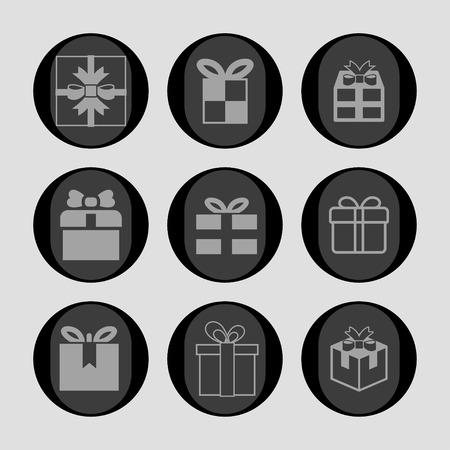 gift icon setのイラスト素材