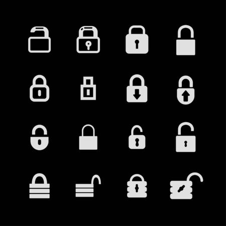 locks vector icon setのイラスト素材