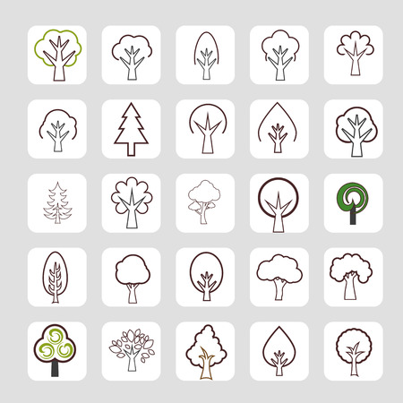 Trees icon setのイラスト素材