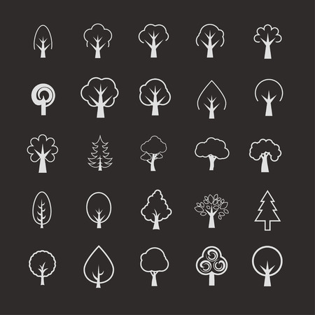Trees icon setのイラスト素材