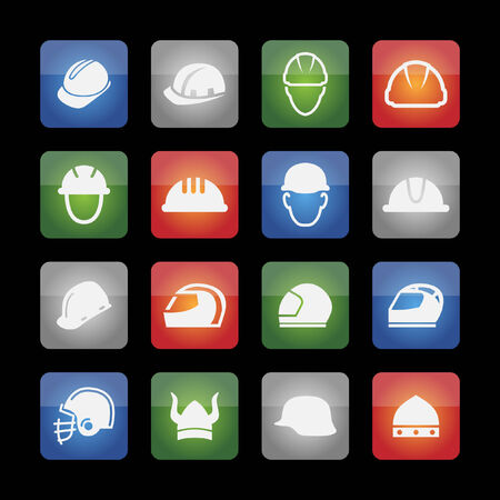 helmet icon setのイラスト素材