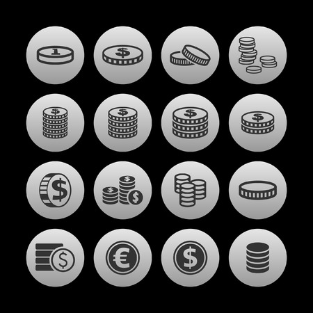 coin icon setのイラスト素材