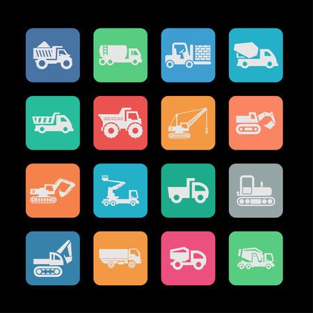construction machinery icon setの写真素材