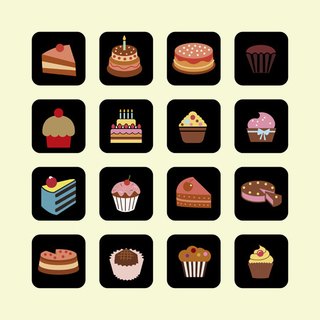 decert cake icon setのイラスト素材