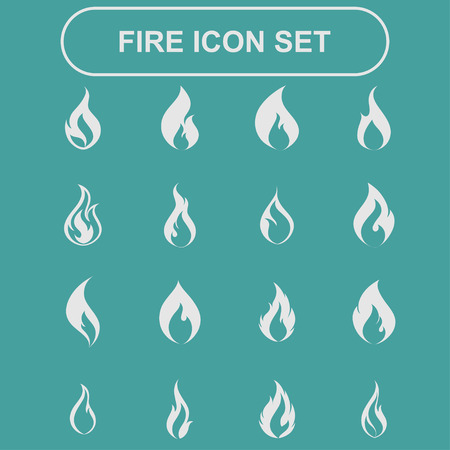 fire flame hot icon setのイラスト素材