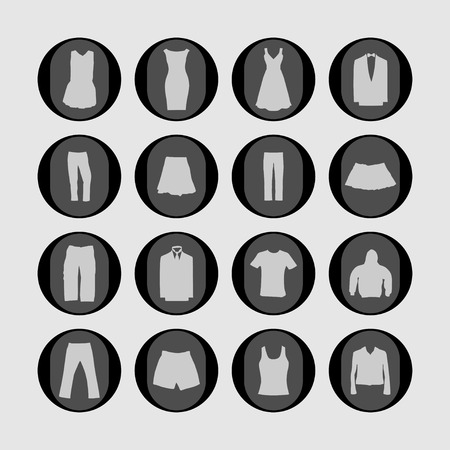 clothes wear market icon setのイラスト素材
