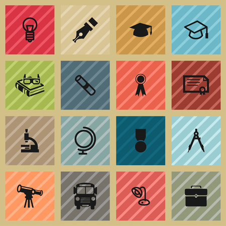 school education study science icon setのイラスト素材