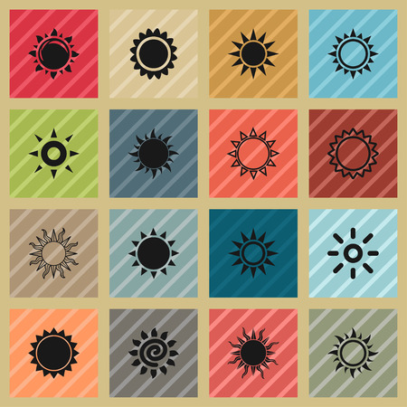 sun beam light warm icon setのイラスト素材