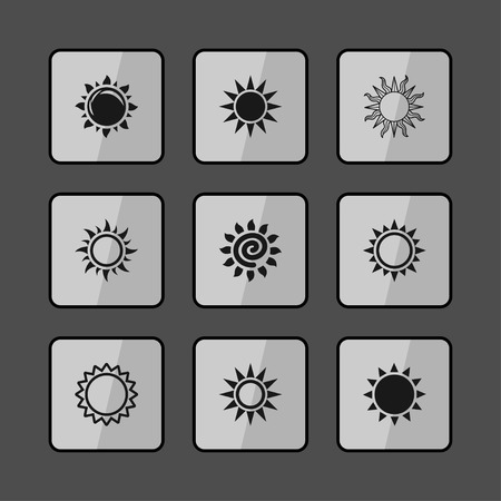 sun beam light warm icon setのイラスト素材