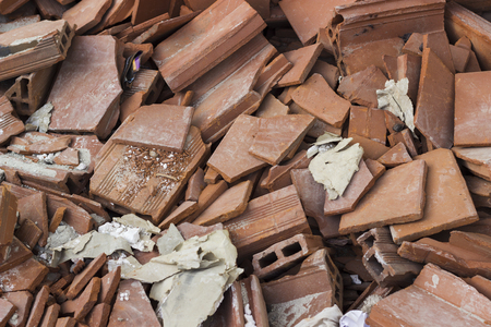 Close-up image of residual brick batch of structureの写真素材