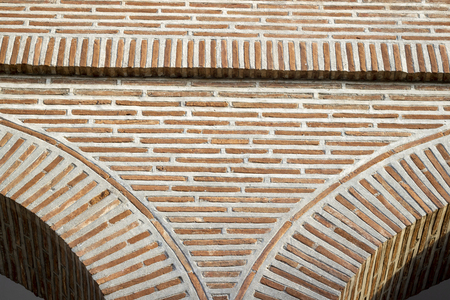 500 years old masony mosque detail arch column intersection of local places of Turkeyの写真素材