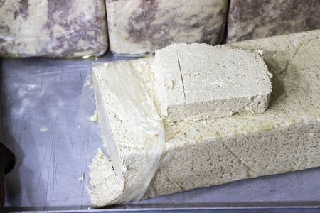 Close-up shoot of traditional tasty turkish dessert of halvah