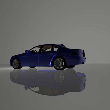 Blue Sport Car Concept 3d Modelingの写真素材