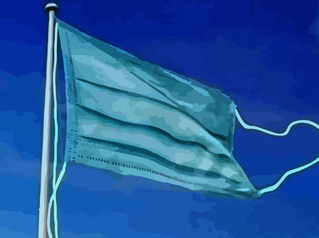 corona virus mask global flagの写真素材