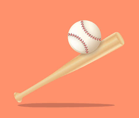 baseball bat and baseball ball concept