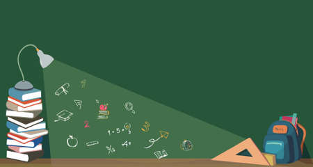 green board books and knowledgesの写真素材