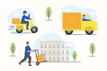 transporting motorcycle van and hand movingの写真素材