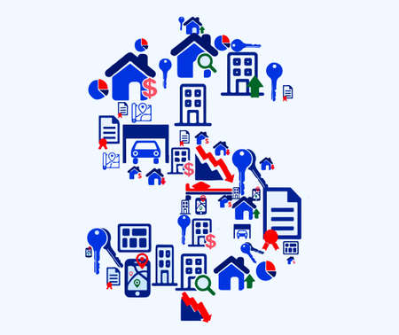 dollar mark with bussiness icons