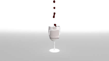 wine drop into the glassの写真素材