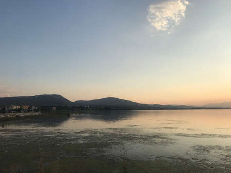 sunset view on the lake