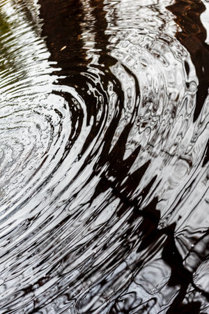 Reflections In Lake Water. Reflections of the water like an abstract paintingの写真素材