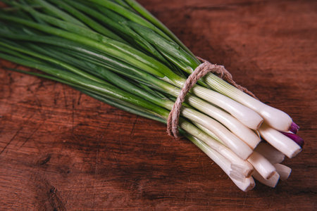 fresh green onionの写真素材
