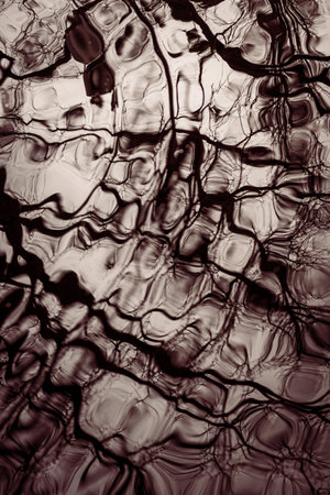 Reflections In Lake Water. Reflections of the water like an abstract paintingの写真素材