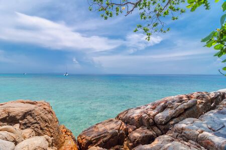 Sea scape from view from the beach at Tachai island, Phang nga, Thailand.の写真素材