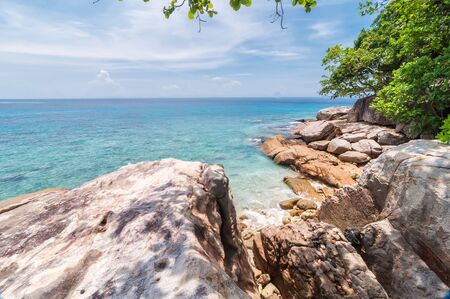Sea scape from view from the beach at Tachai island, Phang nga, Thailand.の写真素材