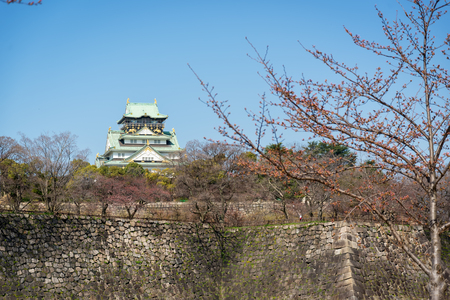 View of Osaka castle, Osaka Japanのeditorial素材