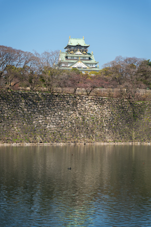 Osaka castle and moat ,Osaka Japanのeditorial素材