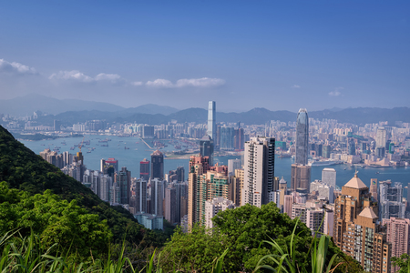 top view hong kong building as Victoria Peakのeditorial素材