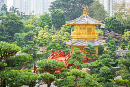 The Golden Pavilion of Perfection in Nan Lian Gardenのeditorial素材