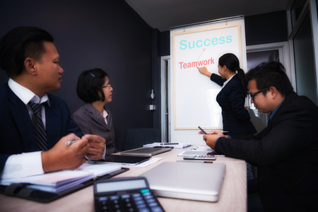 Business people meeting good teamwork in office.Teamwork successful Meeting Workplace strategy...