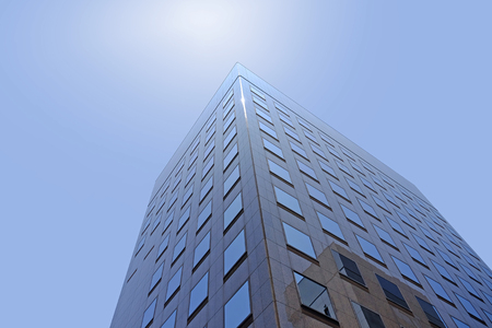 random building with a blue sky. for background or wallpaperのeditorial素材