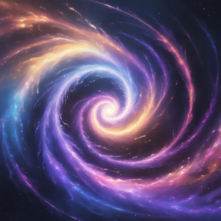 Cosmos showing swirling cosmic nebula with vibrant purple blue and orange colors keywords: nebula, galaxy, space, cosmos, universe, astronomy, celestial, stars, stardust, cosmic dust, swirling, spiral, vortex, energy, light, bright, vibrant, colorful, purple, blue, orange, yellow, pink, dark, deep space, interstellar, celestial body, cosmic phenomenon, abstract, background, texture, ethereal, magical, science, exploration, discovery, vast, infinite, glowing, luminous, celestial art, digital...の素材