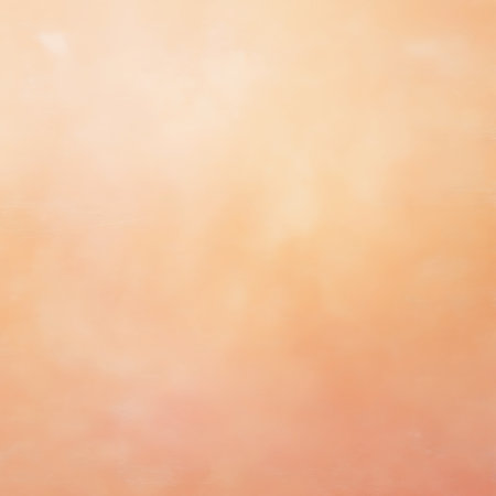 A soft and gentle abstract background with a gradient transitioning from a light peach hue at the bottom to a creamy off-white at the top. The surface has a subtle, painterly texture, giving it an organic and slightly diffused appearance. This background is ideal for designs requiring a warm, understated, and clean aesthetic.の素材